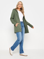 Long Tall Sally Green 100% Cotton Longline Zip Hoodie - Image 2 of 5