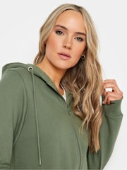 Long Tall Sally Green 100% Cotton Longline Zip Hoodie - Image 4 of 5