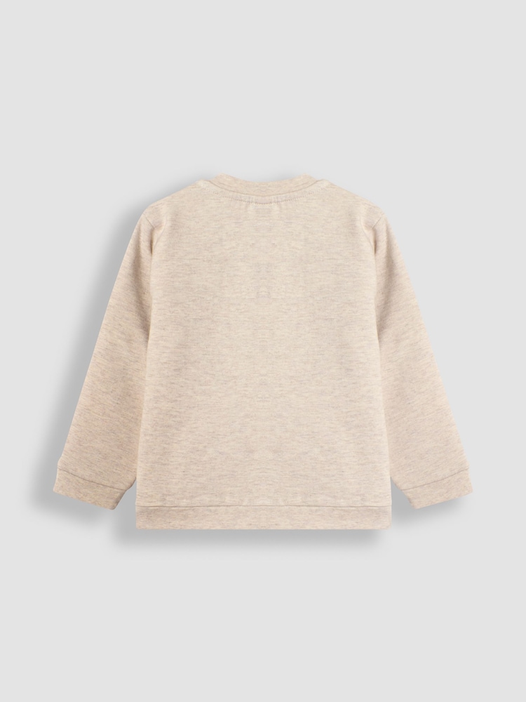 JoJo Maman Bébé Ecru Highland Cow Appliqué Sweatshirt - Image 2 of 3