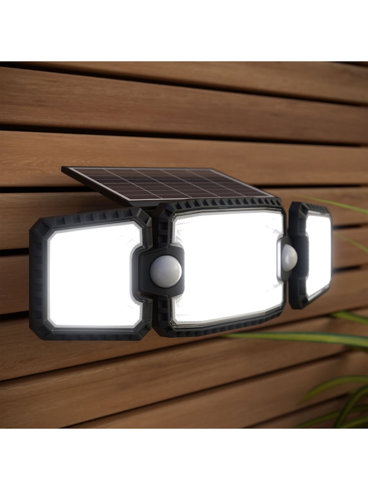 SolarCentre Black Dover Solar Outdoor Double PIR Light - Image 1 of 2