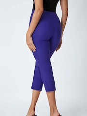 Roman Purple Bolt Cropped Stretch Capri Trousers - Image 3 of 5