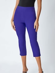 Roman Purple Bolt Cropped Stretch Capri Trousers - Image 4 of 5