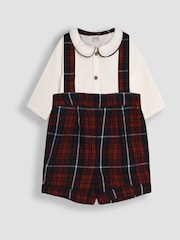 JoJo Maman Bébé Red 2-Piece Body & Checked Shorts Set - Image 1 of 6