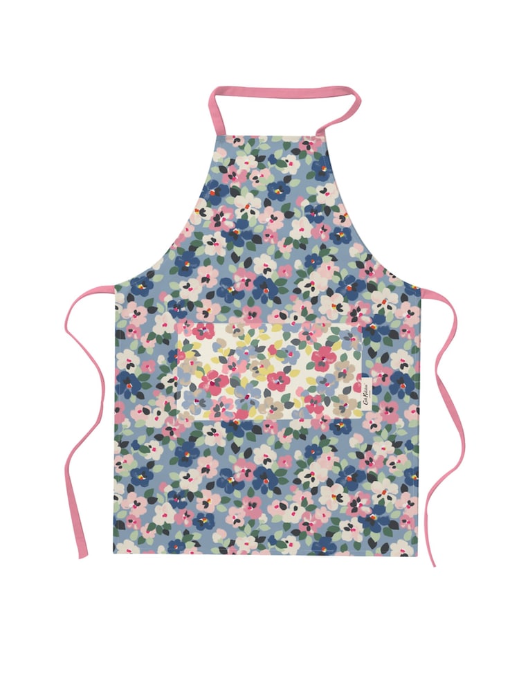 Cath Kidston Blue Painted Pansies 100% Cotton Apron - Image 1 of 2