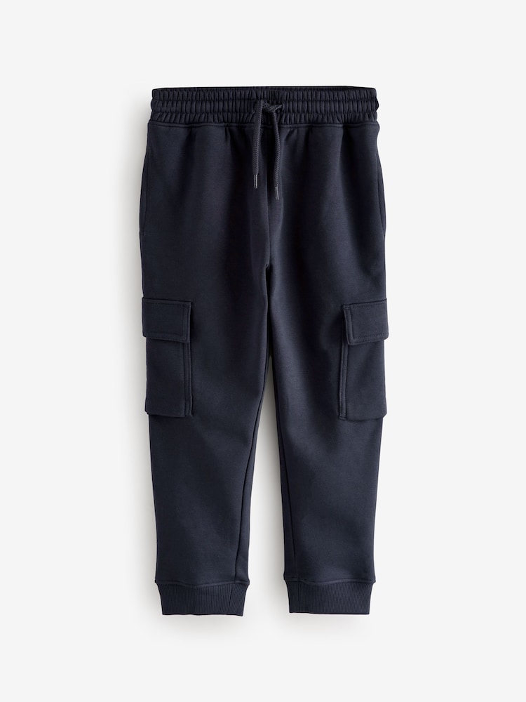 Navy/Grey Slim Fit Slim Cargo Joggers 2 Pack (3-16yrs) - Image 2 of 6