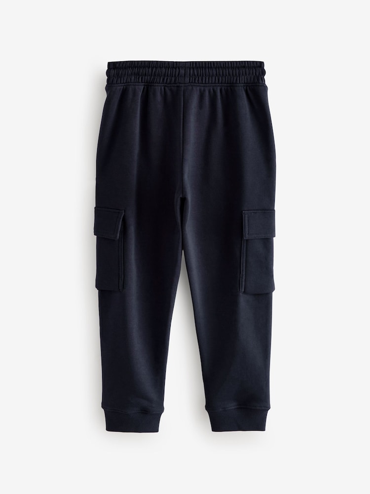 Navy/Grey Slim Fit Slim Cargo Joggers 2 Pack (3-16yrs) - Image 4 of 6