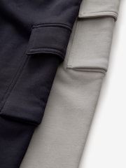 Navy/Grey Slim Fit Slim Cargo Joggers 2 Pack (3-16yrs) - Image 6 of 6