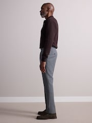 Gris - Pantalon élégant texturé en laine avec réglables latéraux - Image 4 de 10
