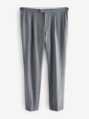 Gris - Pantalon élégant texturé en laine avec réglables latéraux - Image 7 de 10