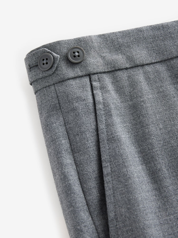 Gris - Pantalon élégant texturé en laine avec réglables latéraux - Image 8 of 10