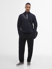 Barbour® International Lincoln Tipped Funnel Black 100% Cotton Sweatshirt - Image 2 of 6