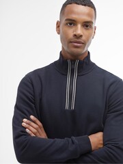 Barbour® International Lincoln Tipped Funnel Black 100% Cotton Sweatshirt - Image 4 of 6