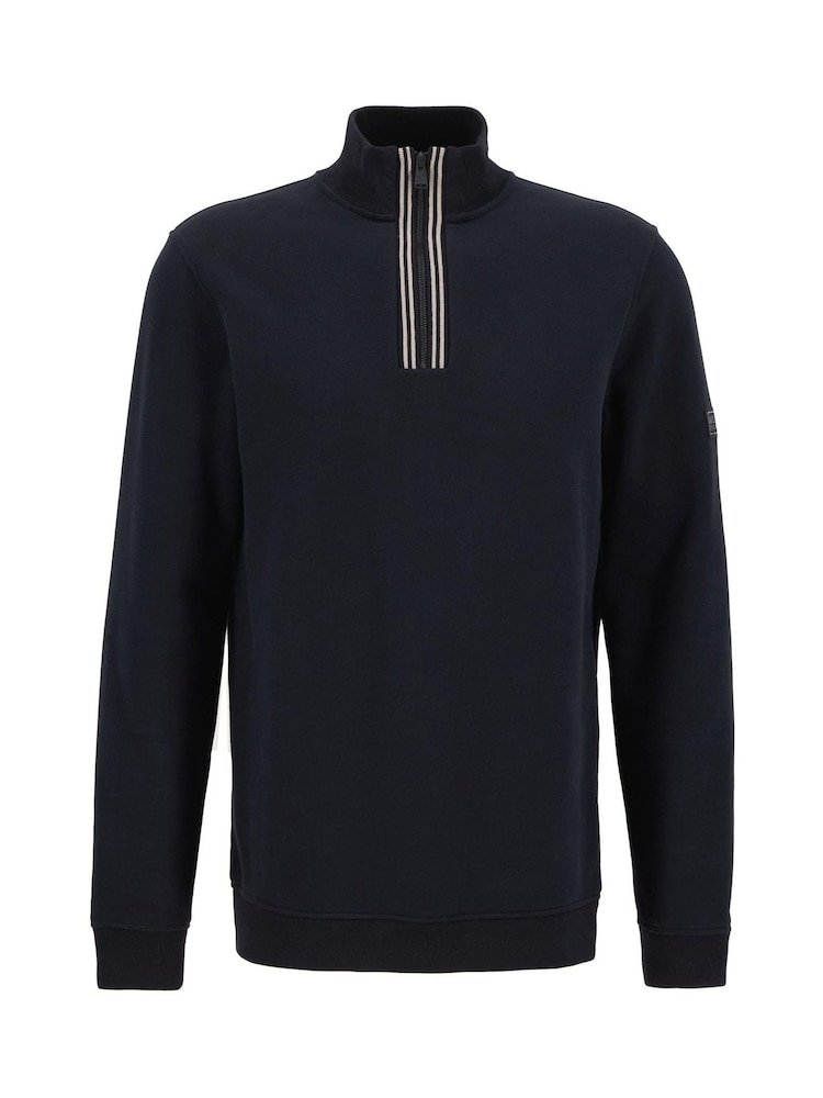 Barbour® International Lincoln Tipped Funnel Black 100% Cotton Sweatshirt - Image 6 of 6