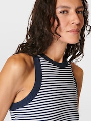 Sweaty Betty Navy White Stripe Harper Racer Tank Top - Image 5 of 7