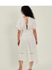 Accessorize Natural Embroidered Tassel Kaftan - Image 2 of 4