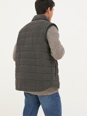 FatFace Wardley Brown Canvas Gilet - Image 2 of 6