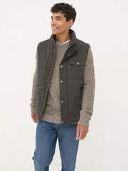 FatFace Wardley Brown Canvas Gilet - Image 3 of 6