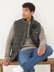 FatFace Wardley Brown Canvas Gilet - Image 4 of 6