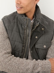 FatFace Wardley Brown Canvas Gilet - Image 5 of 6