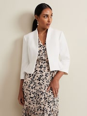 Phase Eight White Petite Daisy Peplum Jacket - Image 1 of 6