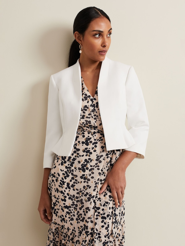 Phase Eight White Petite Daisy Peplum Jacket - Image 1 of 6