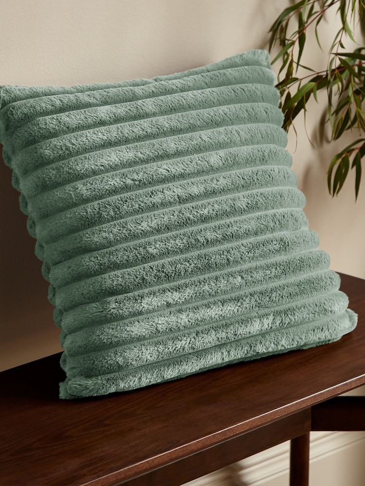 Catherine Lansfield Light Green Catherine Lansfield Soft and Cosy Ribbed Cushion - Image 1 of 5 Catherine Lansfield Light Green Catherine Lansfield Soft and Cosy Ribbed Cushion - Image 1 of 5