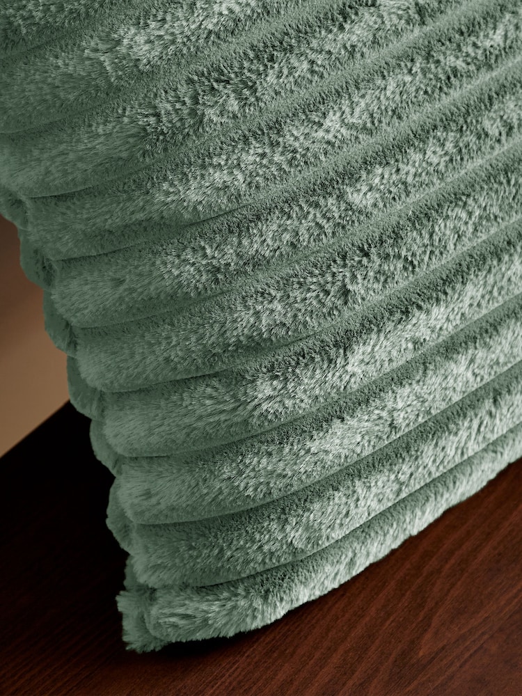 Catherine Lansfield Light Green Catherine Lansfield Soft and Cosy Ribbed Cushion - Image 2 of 5 Catherine Lansfield Light Green Catherine Lansfield Soft and Cosy Ribbed Cushion - Image 2 of 5