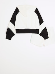 River Island Cream Girls RI Active Zip 100% Cotton Thru and Shorts Set - Image 2 of 4