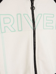 River Island Cream Girls RI Active Zip 100% Cotton Thru and Shorts Set - Image 3 of 4