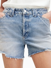 AllSaints Blue Idaho Western Shorts - Image 4 of 6