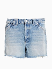 AllSaints Blue Idaho Western Shorts - Image 6 of 6