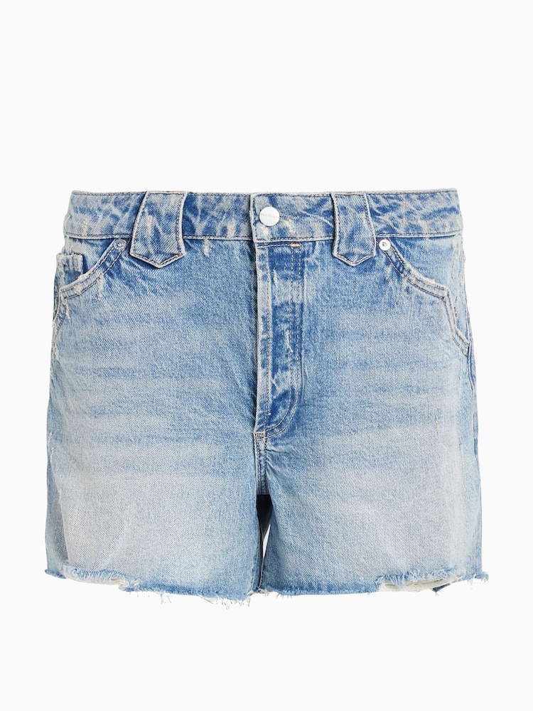 AllSaints Blue Idaho Western Shorts - Image 6 of 6