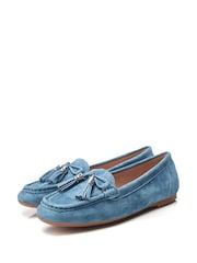 Moda In Pelle Famina Square Toe Bow Tassel Trim Leather Loafers - Image 2 of 4