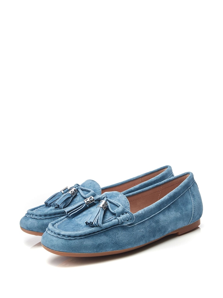 modra - Moda in Pelle Famina Square Toe pentlja Tassel Trim Leather mokasini - Slika 2 iz 4 modra - Moda in Pelle Famina Square Toe pentlja Tassel Trim Leather mokasini - Slika 2 iz 4