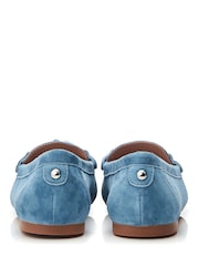 Moda In Pelle Famina Square Toe Bow Tassel Trim Leather Loafers - Image 3 of 4