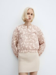 Mango Brown Cotton Quilted Jacket - Image 1 of 7