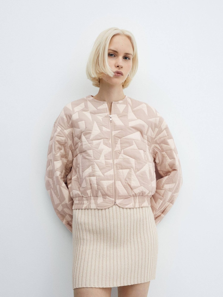 Mango Brown Cotton Quilted Jacket - Image 1 of 7