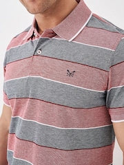 Crew Clothing Heritage Stripe Pique 100% Cotton Polo Shirt - Image 4 of 4
