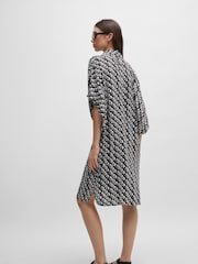 HUGO Short-Sleeved Beach Black Dress With All-Over Logo Print - Image 2 of 5