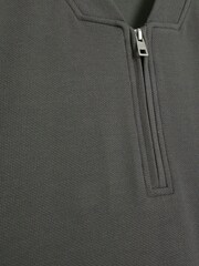 River Island Grey 100% Cotton Short Sleeve Polo T-Shirt - Image 4 of 4