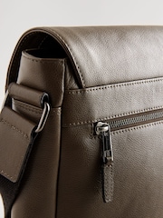 Olive Green Leather Messenger Bag - Image 3 of 5
