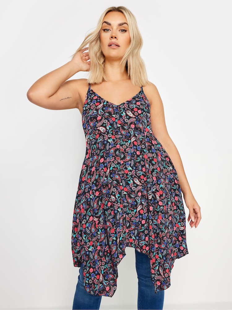 Yours Curve Camisole mit Regenbogen-Paisleymuster - Bild 1 von 6