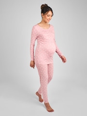 JoJo Maman Bébé Pink Maternity and Nursing Pyjamas Set - Image 1 of 5