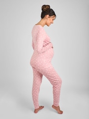 JoJo Maman Bébé Pink Maternity and Nursing Pyjamas Set - Image 2 of 5