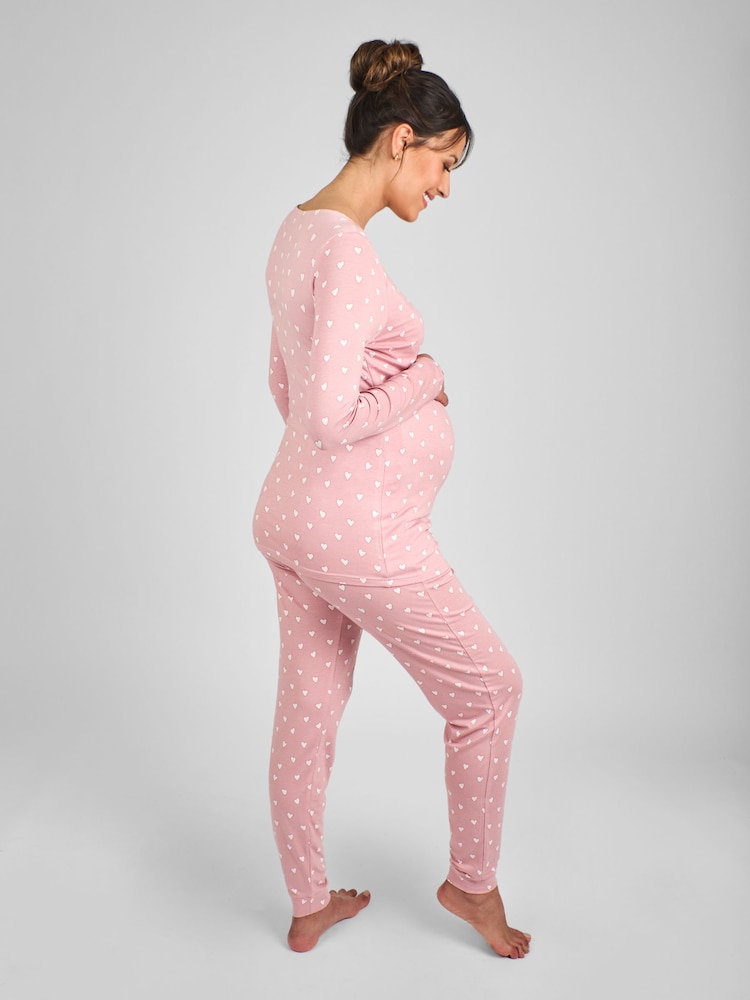 JoJo Maman Bébé Pink Maternity and Nursing Pyjamas Set - Image 2 of 5