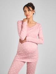 JoJo Maman Bébé Pink Maternity and Nursing Pyjamas Set - Image 3 of 5