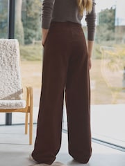Chocolate Brown Premium Cord Wide Leg Trousers - Image 3 of 7