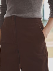 Chocolate Brown Premium Cord Wide Leg Trousers - Image 4 of 7