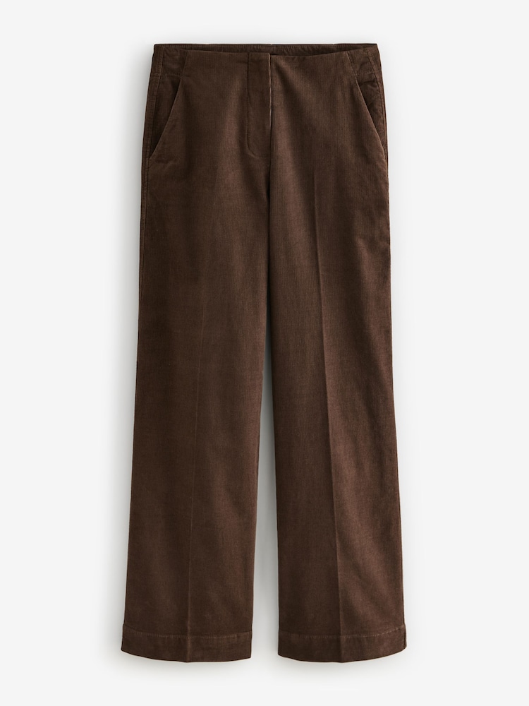 Chocolate Brown Premium Cord Wide Leg Trousers - Image 5 of 7