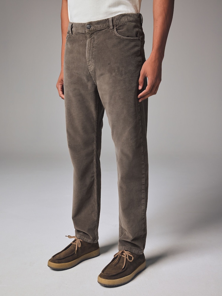 Mushroom Brown Regular Fit Corduroy 5 Pocket Trousers - Image 2 of 12